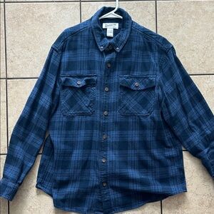 Duluth Blue Plaid Button-Up Shirt